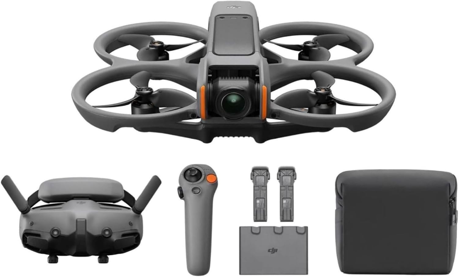 DJI Avata 2 Fly More Combo Three Batteries - 26 Minutes Flight Time, 4K 60 FPS Shooting, Grey