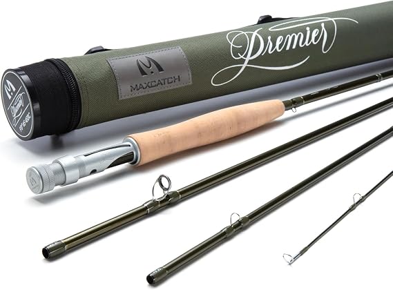 Maxcatch Premier X Fly Fishing Rod, IM8 Graphite, MOD Fast Action, 3-12WT, with Carrying Case