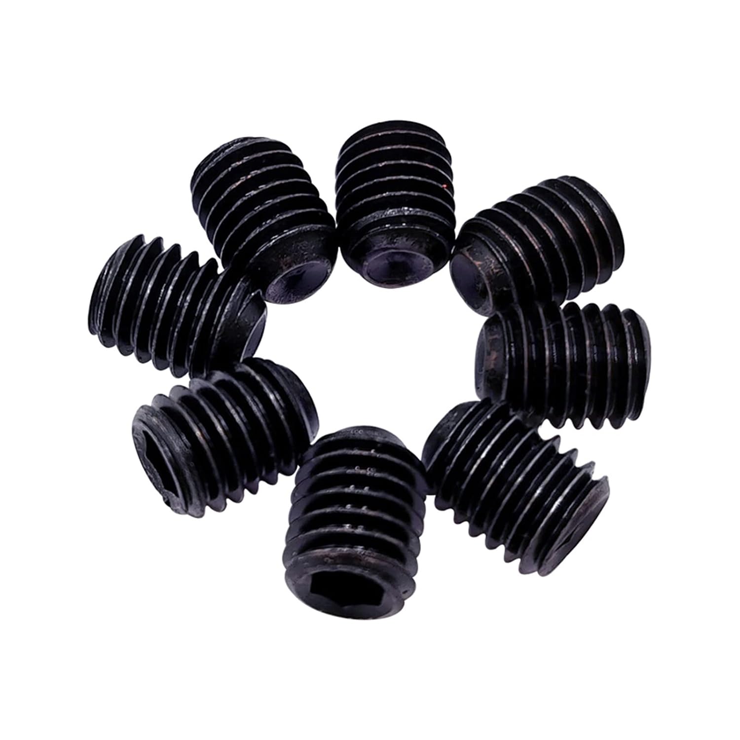Wshao Store Hex Socket Set Screw M2 M2.5 M3 M4 M5 M6 M8 M10 M12 Carbon Steel Grub Screw Grade 12.9 Black Color Match with Hex Socket Wrench Color : Black_12 MM - 20 PCS_M4