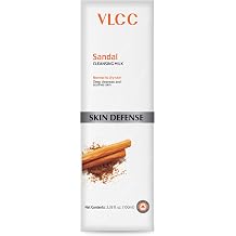 VLCC Sandal Cleansing Milk - Deeply Hydrating Facial Cleanser with Sandalwood and Almond Oil - Non Foaming Face Cleanser for Skin - 3.38 oz