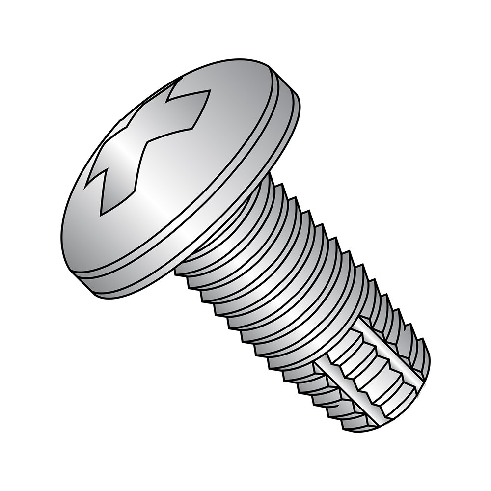 Small Parts 0203FPP410 410 Stainless Steel Thread Cutting Screw, Plain Finish, Pan Head, Phillips Drive, Type F, #2-56 Thread Size, 316 Length Pack of 100