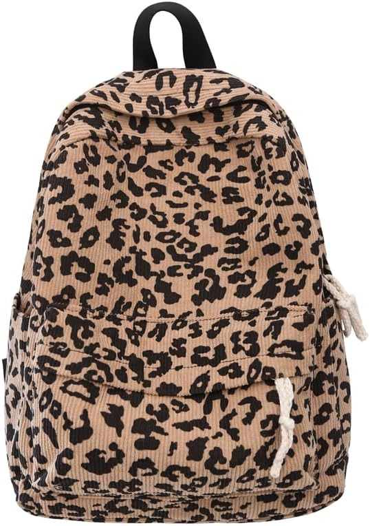 Leopard Backpack Casual Laptop Backpack Multi Pockets Fashion Students Bookbag Stylish Shoulder Backpack Outdoor Travel Bag