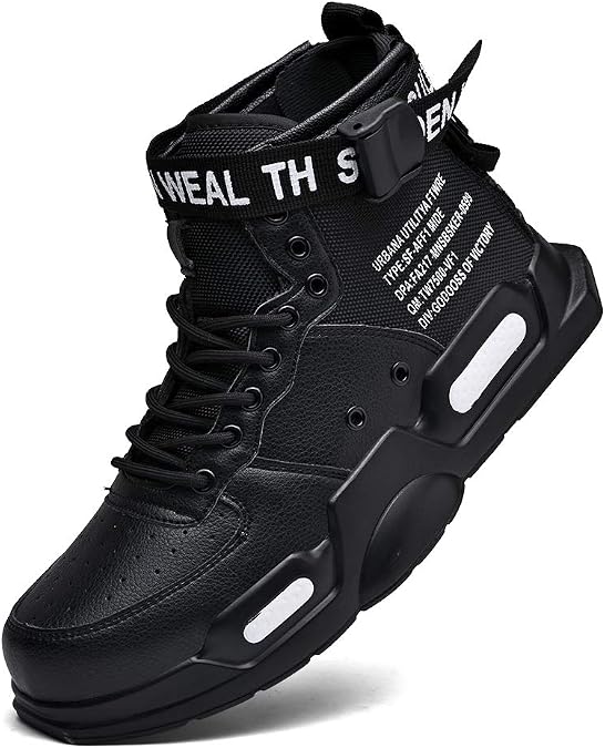 FUSHITON Men's Running Shoes Fashionable High Top Trainers Freestyle Hi-Top Casual Sports Shoes Hiking Shoes High Gym Shoes Leisure Shoes High Fitness Shoes