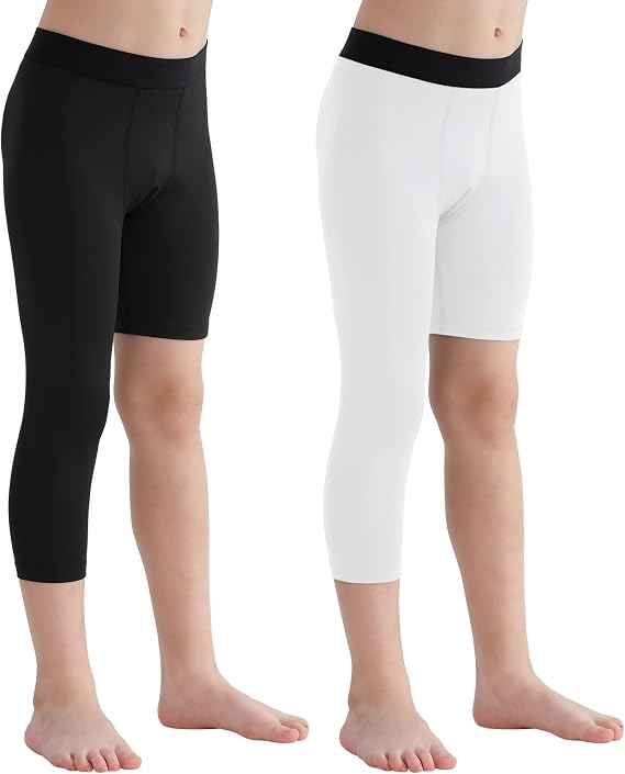 2 Pack Boys One Leg Tights for 6-14 Years