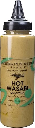 Terrapin Ridge Farms Hot Wasabi Garnishing Sauce Spicy Wasabi Condiment for Sushi, Crab Cakes, Salmon & Dips, Vegan & Keto 8.5 oz squeeze bottle
