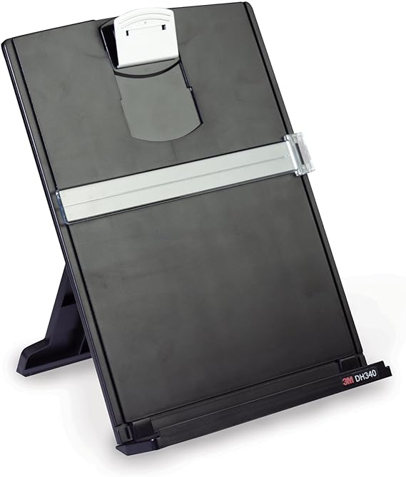 3M Desktop Document Holder for Monitor, 3.375 in x 12.0 in x 1.75 in | Desktop Document Holder For Desk And Typing, Adjudtable, Space Saving Design Holds Papers Vertical For Easy Viewing