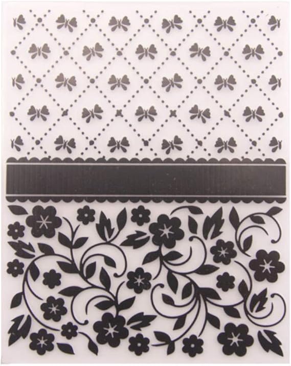 arriettycraft Flowers Bow tie Ribbon Background Plastic Embossing Folders for Card Making journaling and Scrapbooking Paper Crafts-AEM023