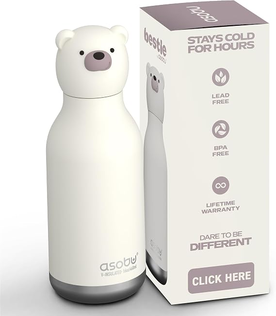 asobu Bestie Water Bottle, Cute Collectible Character, Leak Proof, BPA Free