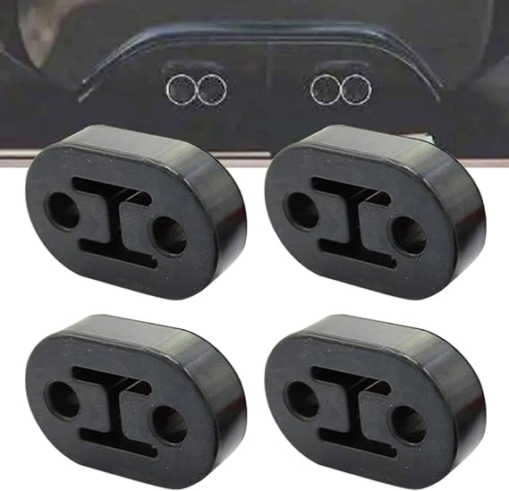 4 Pcs Car Exhaust Hanger,2 Holes Rubber Insulator Bushing Mount,Vehicle Exhaust System Muffler Bracket Accessories Fits For Most Cars,Suv Black