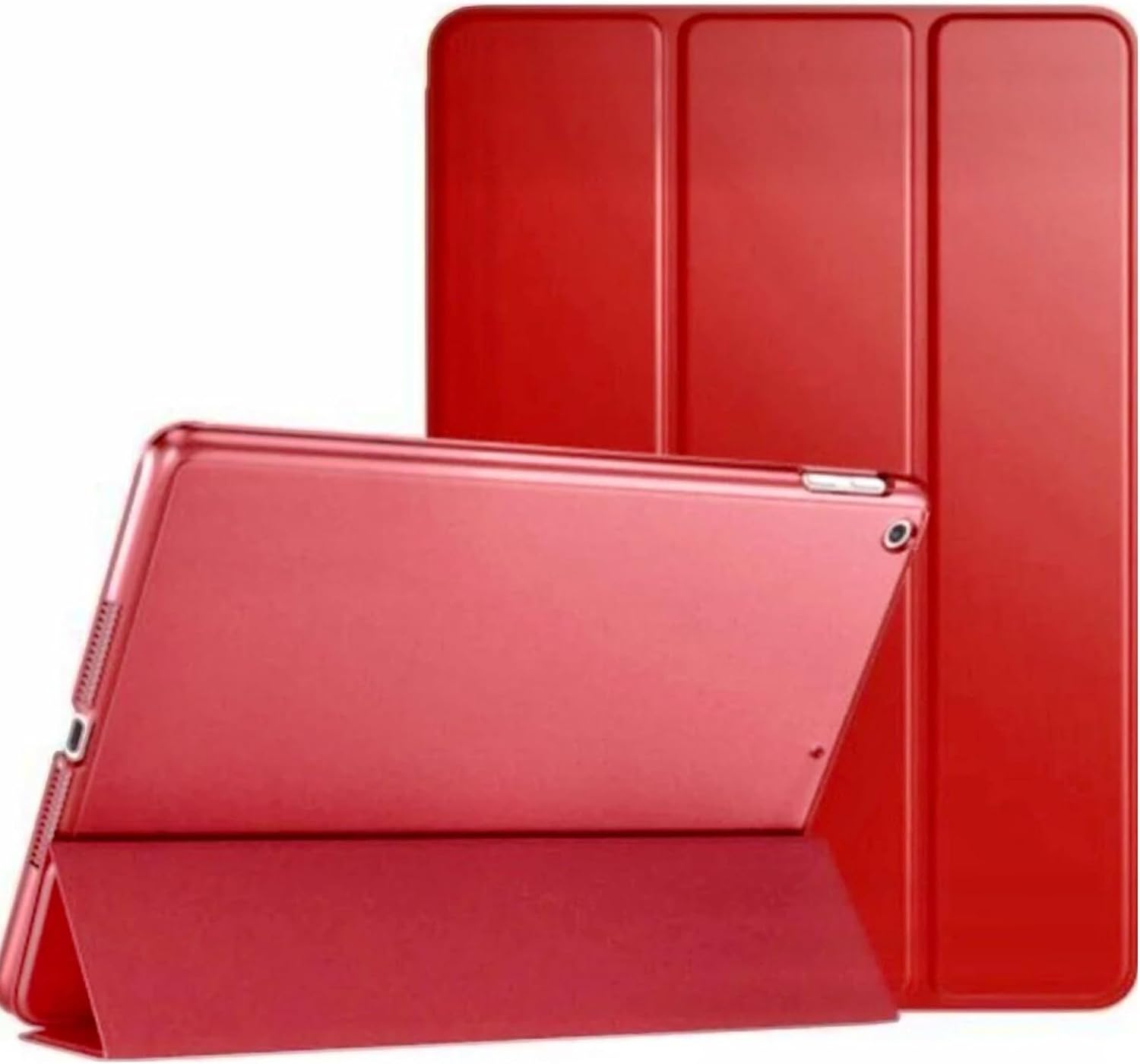 Coverzone iPad 11.Nesil A16 11inç10.Nesil 10.9inç ile uyumlu Kılıf Saydam Arka Kapak Flip Smart Cover Katlanabilir Standlı Darbe Emici Koruyucu Tablet Kılıfı Akıllı Uyku Özellikli Kırmızı