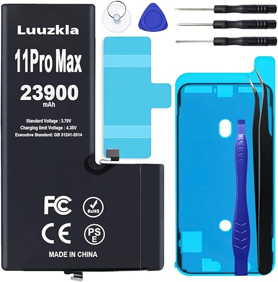 23900mAh Battery Compatible with iPhone 11 PRO MAX, (New Upgrade) Super Capacity Battery Replacement Compatible with iPhone 11 PRO MAX, with Full Tool Kits-0 Cycle-24 Months Service