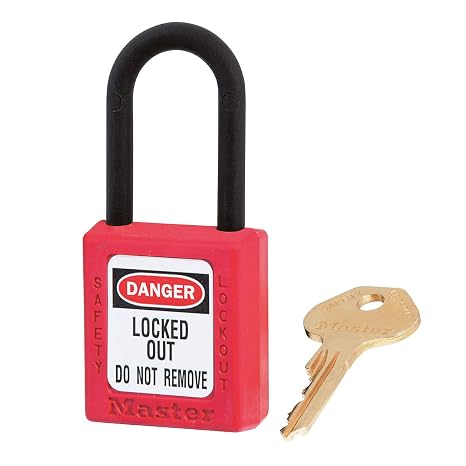 Master Lock 406RED Lockout Tagout Safety Padlock with Key