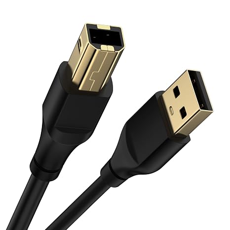 USB Printer Cable 6FT Type A Male to B Male Cable High Speed Scanner Cord