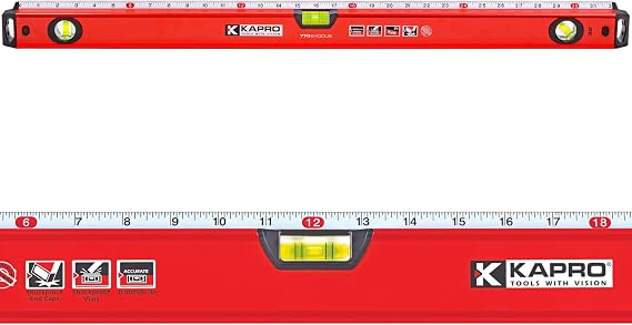 Kapro - 770 Exodus Professional Box Level - 36" - With 45 Vial & Ruler - For Leveling, Measuring, Marking, and Cutting - Features 3 Vials, Precise Straightedge, and Wall-Grip