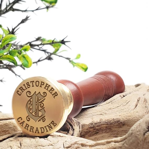 Custom Monogram Wax Seal Stamp | Personalized Name & Initial | USA Handcrafted | Multiple Handle & Wax Color Options