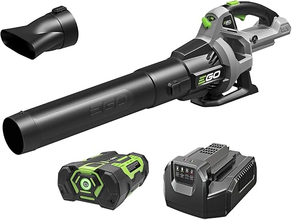 EGO Power+ LB5302 3-Speed Turbo 56-Volt 530 CFM Cordless Leaf Blower (2.5Ah Battery and Charger Included) + AN5300 Blower Flat Nozzle