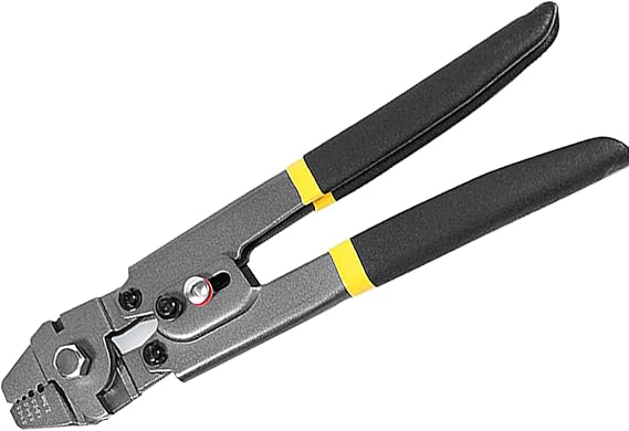 Wire Rope Crimping Tool, Crimper Cutter for 1/16 1/32 Stainless Steel Cable Wire, Loop Sleeve Ferrule Crimp (Gray)