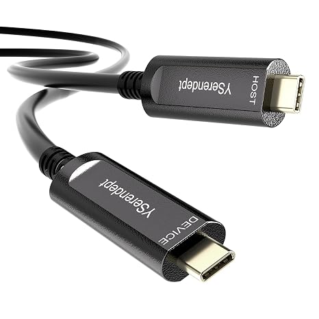 Fiber Optic USB C Cable 33ft,10Gbps High Speed Active Optical Data Transfer,Compatible with Logitech Cameras,Webcams,Hubs,HDDs,AR/VR,Projectors,Printer,Black