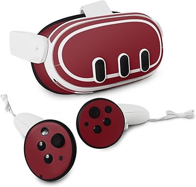 MightySkins Skin Compatible with Meta Quest 3 - Solid Burgundy | Protective, Durable, and Unique Vinyl Decal wrap Cover | Easy to Apply, Remove, and Change Styles
