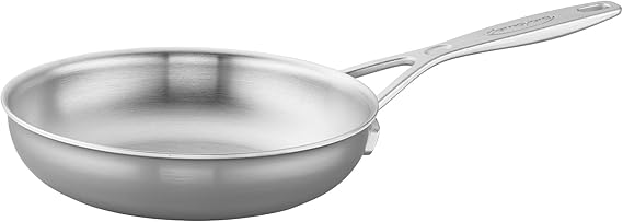 Demeyere Industry 5, 8-inch Stainless Steel Fry Pan, 5-Ply Construction, Compatible on all Stovetops, Made in Belgium