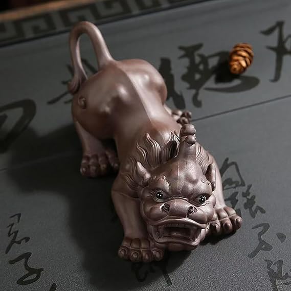 Tea Pet ZhaoCai PiXiu,Chinese Tea Pet Pixiu,Kungfu Tea Tray,Tea Accessories for Tea Lovers,Tea Pets for Tea Room/Tea Tray/Home/Office