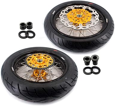 KKE 3.5/4.25 Supermoto Wheels for Suzuki DRZ400 DRZ400E DRZ400S 2024 Hubs CST Tyres Complete Kit