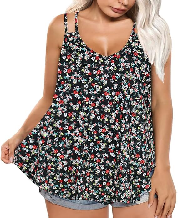 RITERA Plus Size Tank Tops For Women Summer Sleeveless Flowy Shirt Loose Fit Camisoles Tunics XL-5XL