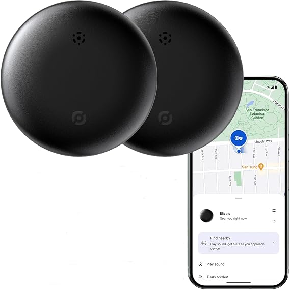 Bluetooth Android Tracker Tags, Tracker for Vehicles Work with Google Find My Device, Air Tags-2pack Smart Item Finder, Compatible AirTag Android Locater for Keys, Backpack, Wallet, Luggage (2Pack)