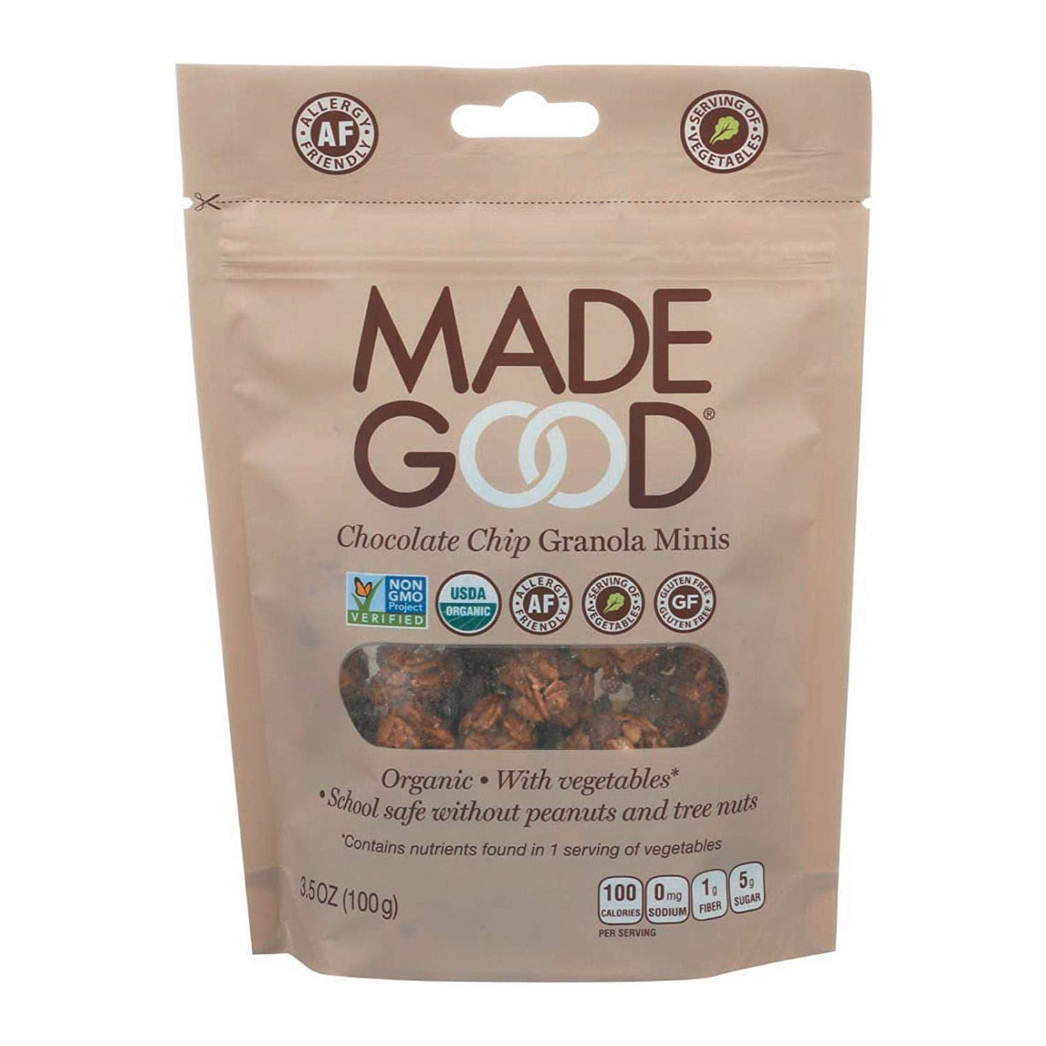 Made Good Granola Minis - Chocolate Chip - Case of 6-3.5 oz