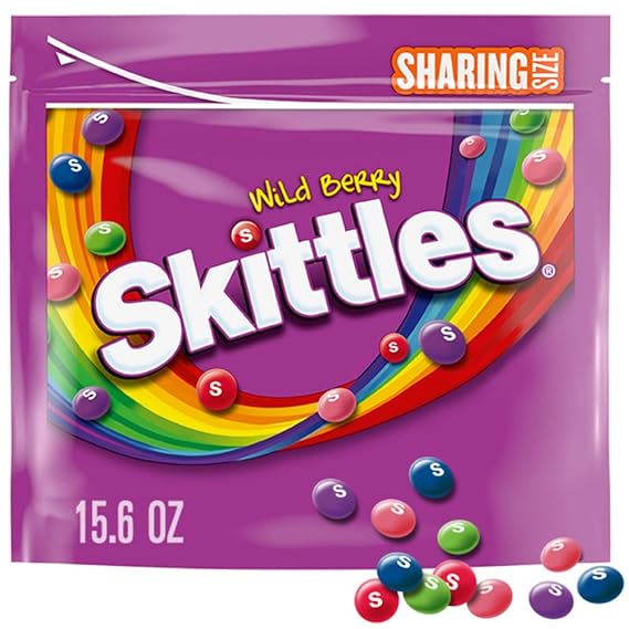 SKITTLES Wild Berry Chewy Candy, Share Size Candy Bag, 15.6 Oz