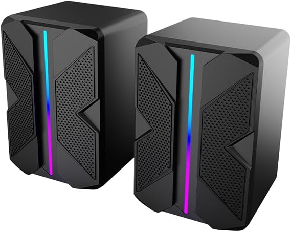 Portable RGB Illumination Speaker, USB Plug and Play with 52mm Full Range Driver, Desktop Mini Speaker with Light