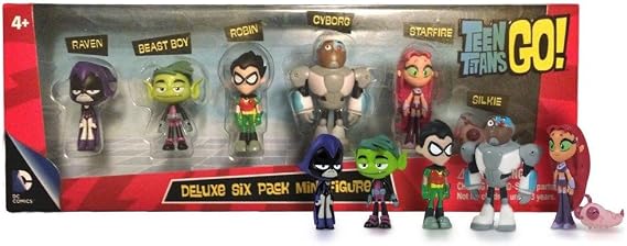 Teen Titans Go Teen Titans Action Figure (6-Pack), 2"