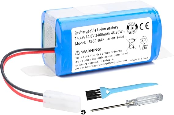 3400mAh MI G1 Vacuum Battery Replacement for Xiaomi MI G1, Mop Essential G1 MJSTG1, SKV4136GL, for Panasonic MC-WRC53, for Phicomm X3, for PUPPY0O R30/R30 PRO/R35, for FLYCO FC9601/FC9602 Robot Vacuum