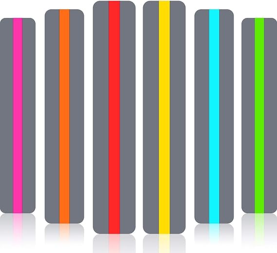 Zonon 36 Pcs Guided Reading Strips Colored Highlight Strip for Dyslexia