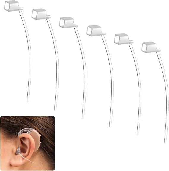 6pcs Hearing Aid Sport Lock - 6 Pack Retention Tails for Oticon 85dB Hearing Aids, Anti-Slip Sport Accessory with Hypoallergenic Material & All-Day Comfort