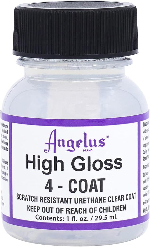 Angelus High Gloss 4-Coat Scratch-Resistant Leather Sealer Durable, Flexible, Clear Coat Protection for Leather Shoes, Bags, Jackets & More - High Gloss Finish - 1 fl oz