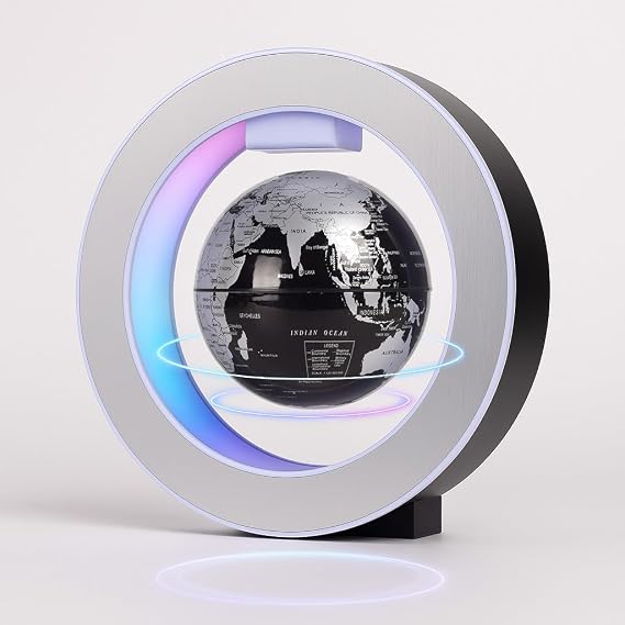 Magnetic Levitation Floating Rotating World Globe 4in For Kids Educational Toy,Cool Tech Spinning Globe Office Decor Gadget Or Room Desk Toys Accessorie For Men Boss Birthday Unique Geography Gifts