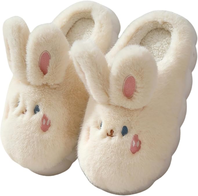 Bunny Slippers for Women, Cute Animal Fluffy Slippers Fuzzy House Shoes Plush Warm Winter Rabbit Home Bedroom Shoes Indoor Outdoor