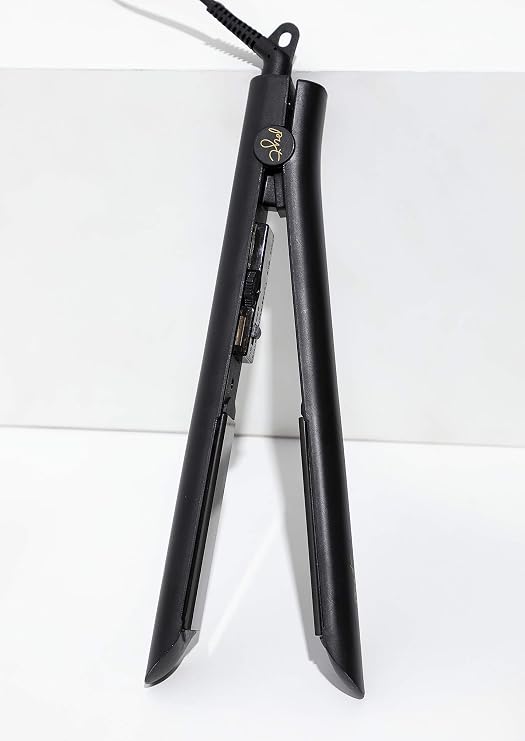 Luxe Digital Hair Straightener 1 Ceramic Flat Iron For Professional Styling.30 Minute Auto Shut-off, Dual voltage 110/240, Led Temperature Indicator, for Straighten, Curl or Wave. (BLACK)