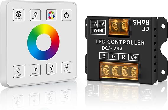 RGB Dimmable LED Wall Controller, RF Wireless Remote Control [Energy Class A]