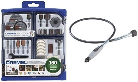 Dremel 710-08 Accessory Kit and 225-01 Flex Shaft Attachment Bundle