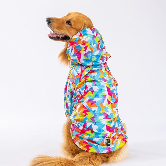 Pawstar Mosaic Polarlı Su Geçirmez Orta-Büyük Irk Köpek Yağmurluğu (5XL)