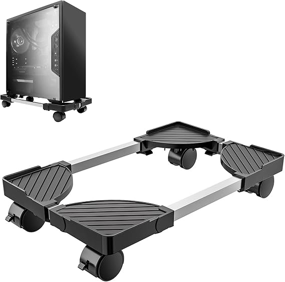 Mobile Aluminium CPU Stand for PC - PC Tower Stand Computer Trolley