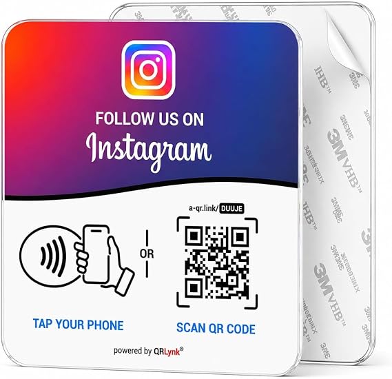 NFC Tap Instagram Acrylic Plate, Large 4.7"