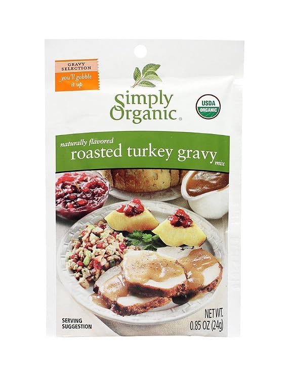 Simply Organic Food Flavor Roasted Turkey Flavored Gravy 0.85 oz. Packet