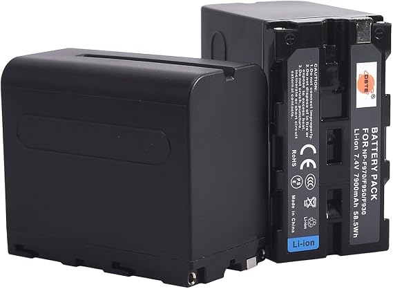 DSTE 2PCS NP-F970 NP-F950 Compatible with Sony DCM-M1 MVC-CD1000 HDR-FX1 DCR-VX2100E DSR-PD190P NEX-FS700RH HXR-NX3 Camera as NP-F930 NP-F950 NP-F960