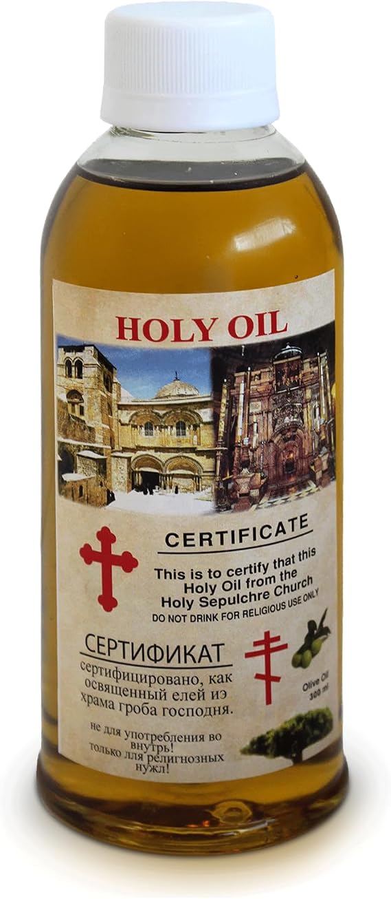 Jerusalem Anointing Oil - Holy Anointing Oil for Prayer & Blessings | Virgin Olive Oil from the Holy Land | Blessed Oil | Biblical Gift | Sacred Healing Oil Flask