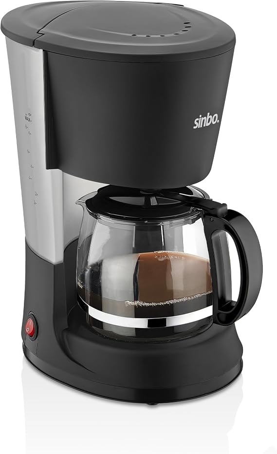 Sinbo SCM-2938 Filtre Kahve Makinesi 12 Fincan / 1.2 Litre Kapasite | Damlatmaz Özellik | Termostatlı Isıtma | Cam Demlik | Ofis ve Ev için