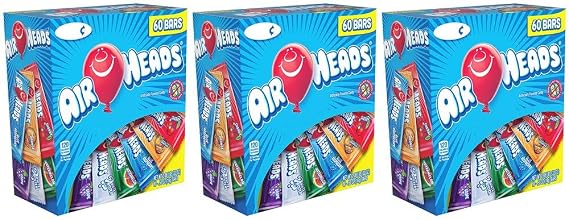 Airheads Bars, Chewy Fruit Candy, Variety Pack, 60 Count (3 Pack)