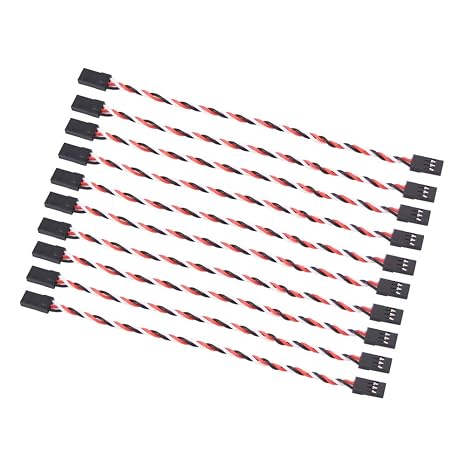 10pcs Servo Extension 30 Cords 26awg Cable 15cm Male to Male Twisted Wire for Futaba JR(C60-10)